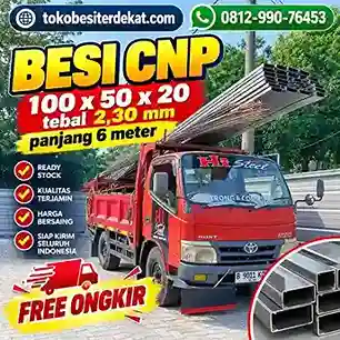 Harga Terbaru Spetember 2026 Besi CNP 100 x 50 x 20 tebal 2,30 mm panjang 6 meter toko besi terdekat